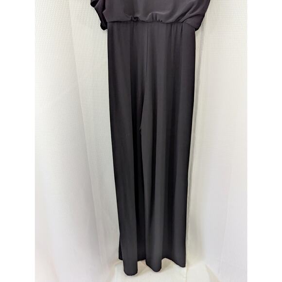 BISOU BISOU! SUPER ELEGANT ONE SHOULDER, DRAPED, MAXI ONESIE, JUMPSUIT! SZ 4 - Picture 10 of 11